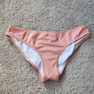 PINK Victoria Secret Mini Bikini Scrunch Cheeky Bottom Shine Peach M